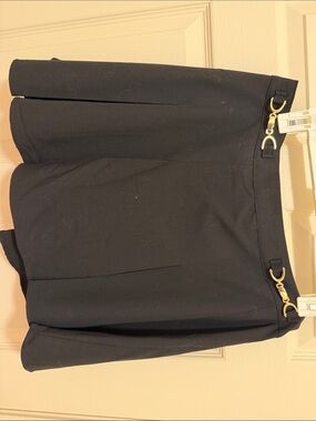 Black Mini Skirt with Gold Hardware